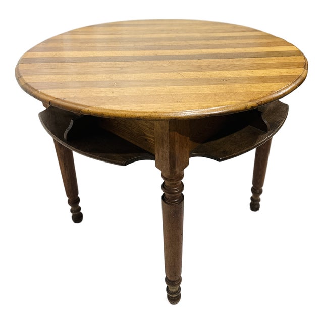 Antique Handcrafted Wood Game Table For Sale