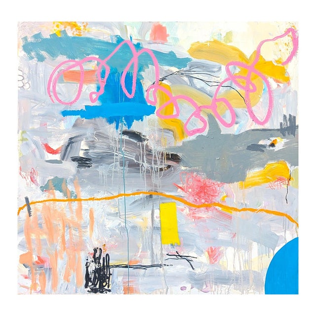 Benji Stiles "Party Down Productions" Contemporary Colorful Abstract Expressionist Painting, 2021 For Sale - Image 4 of 11