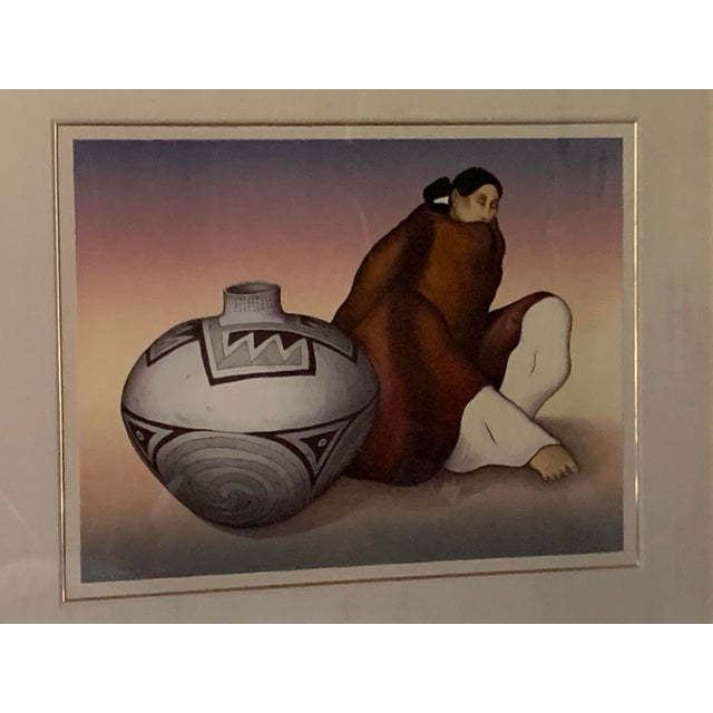 Realism Vintage R.C.Gorman “Anasazi Jar” Lithograph, Large | Signed, 1986 | Limited, Roman Numeral Run For Sale - Image 3 of 8