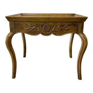 Baker Furniture French Provincial Style Walnut Side Table For Sale