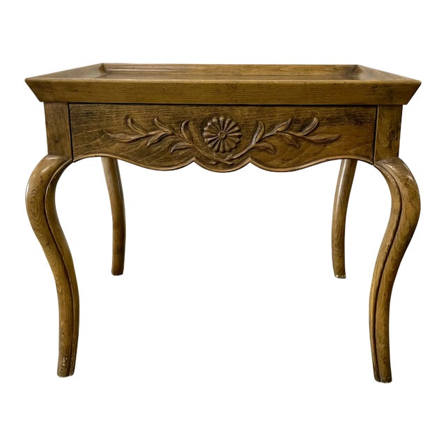 Baker Furniture French Provincial Style Walnut Side Table For Sale