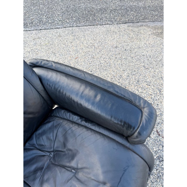 Black 1990s Black Leather Ekornes Stressless Chair and Ottoman For Sale - Image 8 of 12