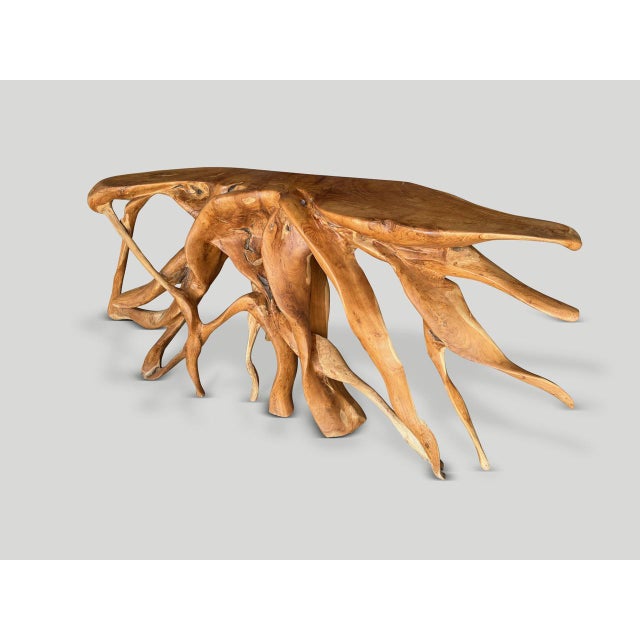 Andrianna Shamaris Organic Sculptural Teak Wood Console Table For Sale - Image 4 of 6