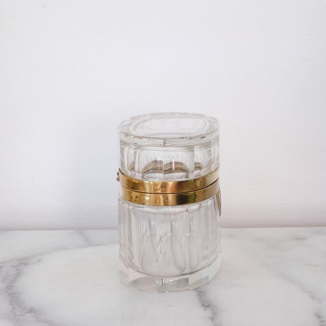 Antique French Baccarat Oval Cut Crystal Faceted Box For Sale In Raleigh - Image 6 of 7