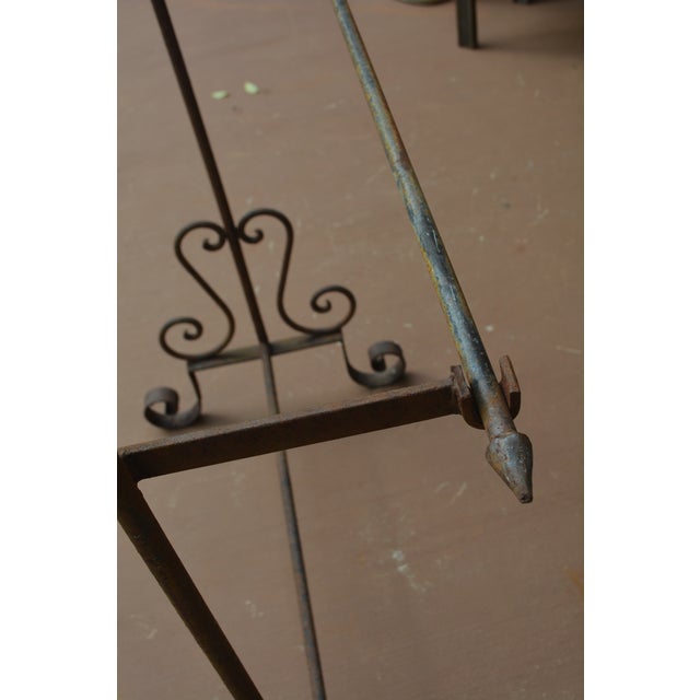 Vintage Cast Iron / Metal Primitive Rustic 3 Tier Graduated Drying / Quilt Rack Stand For Sale - Image 6 of 18
