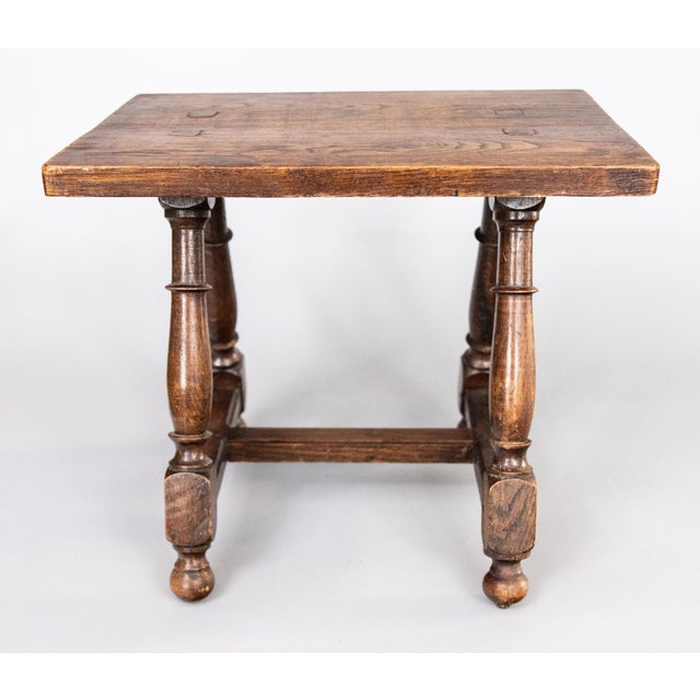 Brown Antique 19th Century English Oak Joint Stools Side Tables - A Pair For Sale - Image 8 of 12