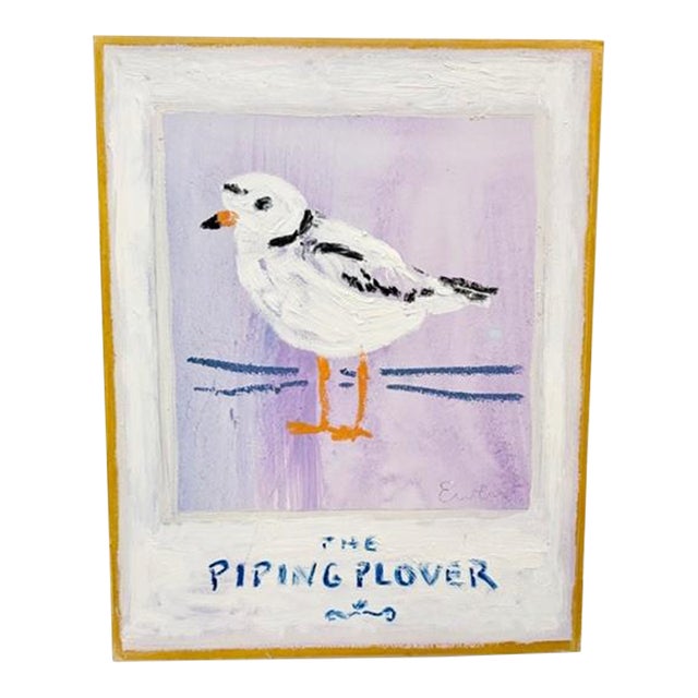 Anne Louise-Ewen Original Acrylic Painting - “Piping Plover” Bird - 16x20 - Signed For Sale