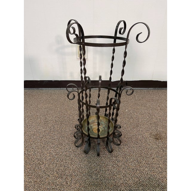 Mid 20th Century Wrought Iron Umbrella Holder Chairish