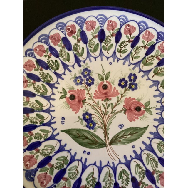 Turkish Early 20th Century Floral Platter Signed Cb and Mb For Sale - Image 3 of 5