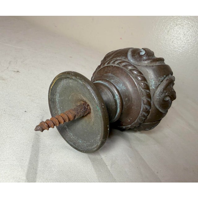 Metal Large Antique 19th Century Heavy Solid Bronze Fence Banister Finial Topper For Sale - Image 7 of 10