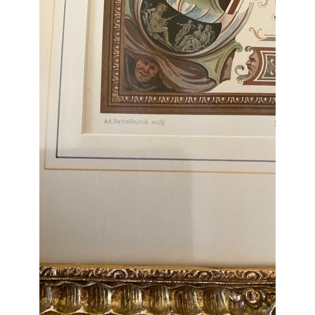 A matched pair of antique German chromolithographs published by Ernst Wasmuth (Berlin), depicting decorative ornament and...