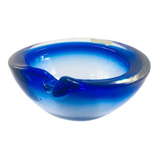 Large Sommerso Murano Glass Ashtray or Bowl by Flavio Poli, Italy, 1960s For Sale