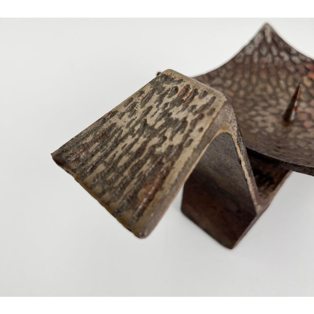 Mid-Century Japanese Cast Iron Candle Holder For Sale - Image 4 of 9