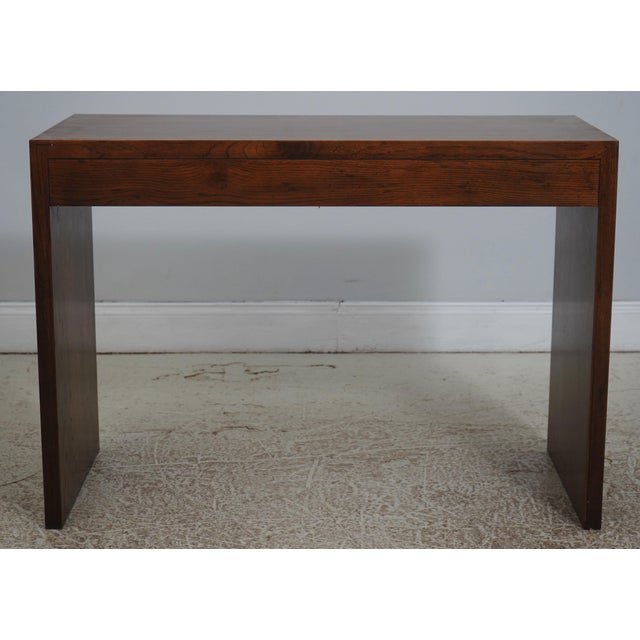Henredon Oak Campaign Style 1 Drawer Writing Desk For Sale - Image 16 of 18