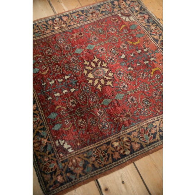 Textile Vintage Farahan Sarouk Square Rug Mat - 2'6" x 2'7" For Sale - Image 7 of 9