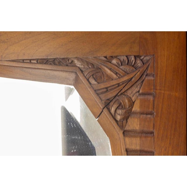 French Art Deco Dressing Table in Walnut, Marble and Mirror, 1920s For Sale - Image 9 of 15