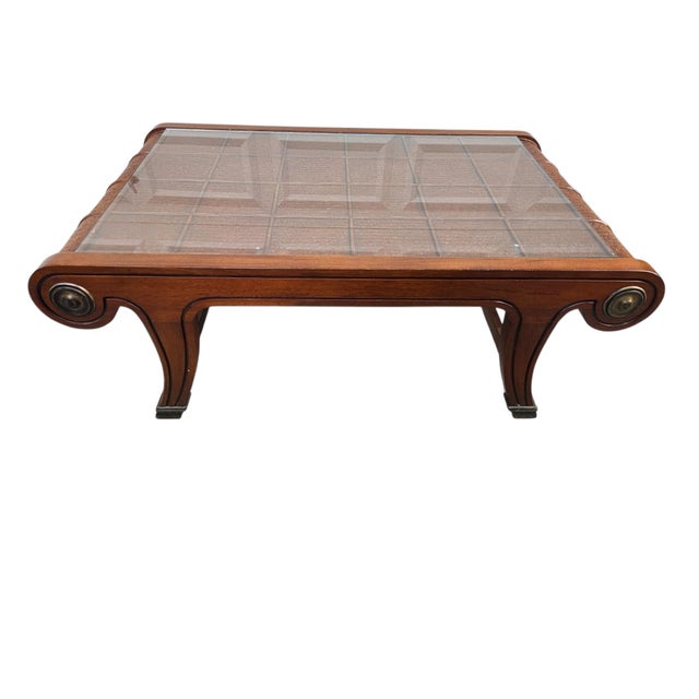 English 1990s Tommy Bahama Lexington Cane Coffee Table British Colonial Classical Revival For Sale - Image 3 of 18