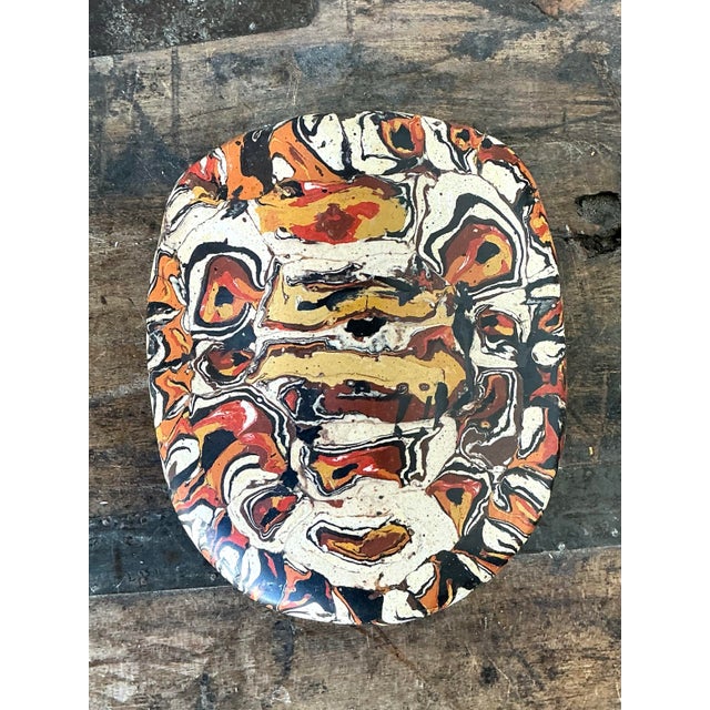 Vintage Italian Scagliola Artisanal Pigmented Plaster Turtle Shell For Sale - Image 11 of 12