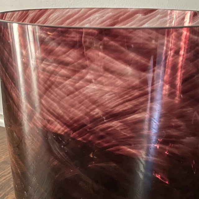 Art Deco Purple Brush Stroke Candle Hurricane Vessel For Sale - Image 3 of 8