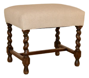 19th Century English Oak Upholstered Stool