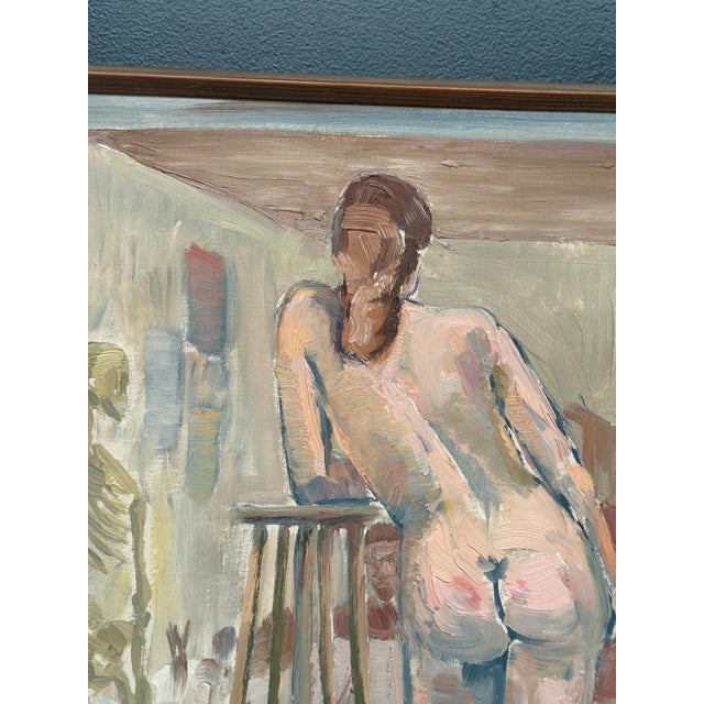 Olle C, Female Model in the Studio, 1977, Oil Painting on Canvas, Framed For Sale - Image 11 of 18