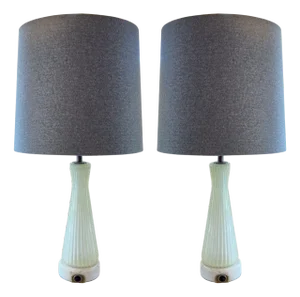 Large Mid-Century Murano Glass Table Lamps, 1960s, Set of 2