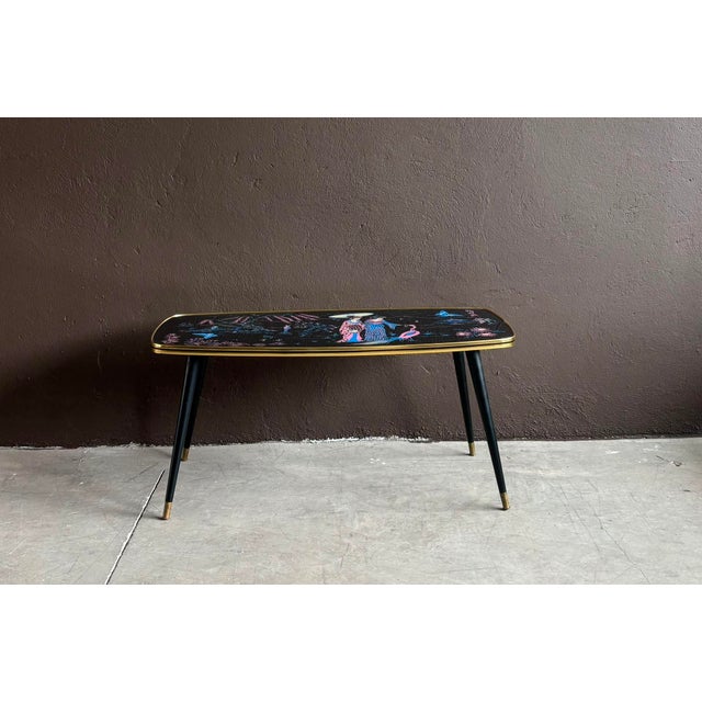 Mid-Century Modern French Table with Japanese Scenes, 1950s For Sale - Image 3 of 5