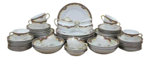 Antique Royal Bayreuth Beverly Floral Rose Dinnerware China Set- 68 Pieces