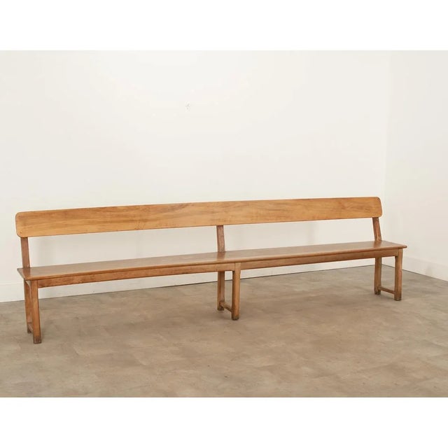 French 10’ Long Pine Bench For Sale - Image 4 of 13