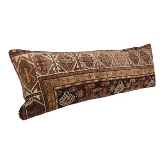 Antique Caucasian Tribal Handwoven Wool Lumbar Pillow Cuhion -16'' X 42'' For Sale