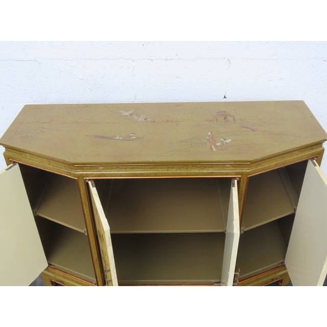 Hollywood Regency Chinoiserie Painted Buffet Sideboard Storage Cabinet 6624 For Sale - Image 12 of 18