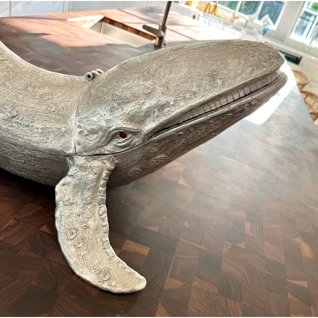 Metal Rare Vintage Arthur Court Whale Champagne Cooler Wine Chiller Ice Bucket Sculpture, 1979 For Sale - Image 7 of 11