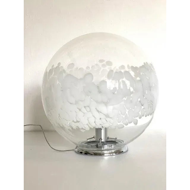 Metal White Murano Glass Table Lamp by Simoeng For Sale - Image 7 of 7