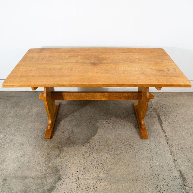 Mid 20th Century Danish Modern Dining Table Solid White Oak Attributed to Henning Kjaernulf Leaf X2 For Sale In Sacramento - Image 6 of 12