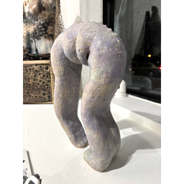 Contemporary Stoneware Bent Abstract Figure Sculpture For Sale - Image 4 of 5
