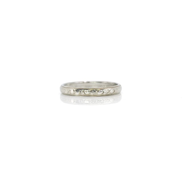 Art Deco Jr Wood & Son’s Wedding Ring, g.e. To e.k. 6-15-24, Size 8.75 For Sale In Los Angeles - Image 6 of 10