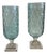 Pair of Hand Blown Blue Bubble Glass Hurricanes For Sale