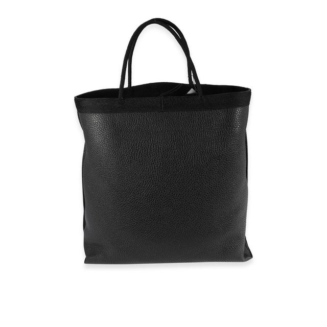 Contemporary Black Grained Leather Passamaneria Patti Tote For Sale - Image 3 of 7