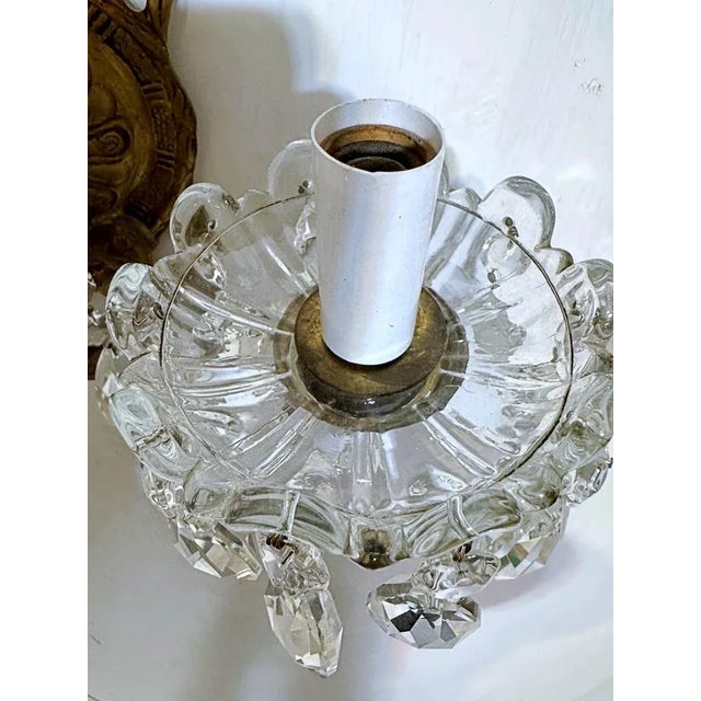 1930s Bronze Sconces With Crystal Prisms - a Pair For Sale - Image 11 of 12