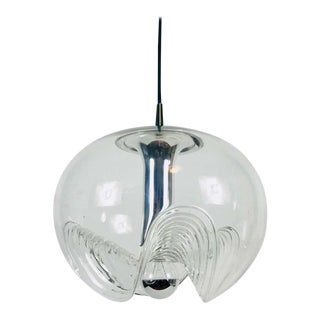 Transparent Glass Pendant Lamp by Koch & Lowy for Peill and Putzler, 1960s For Sale