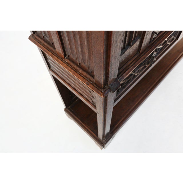 Neo-Gothic Cabinet in Oak with Hidden Storage, France, 1850s For Sale - Image 12 of 18