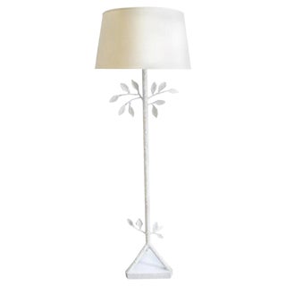 Cream White Floor Lamp in the Style of Giacometti For Sale