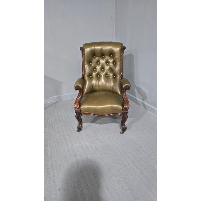 Outstanding Leather Library Chair, 1810 For Sale - Image 9 of 11
