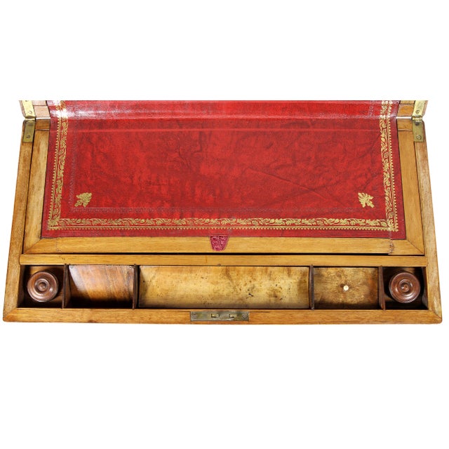 Late 19th Century Victorian Tunbridge Figured Walnut and Parquetry Lap Desk on Base For Sale - Image 4 of 11