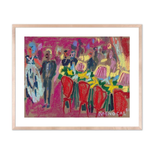 Illustration Cabaret IV by Happy Menocal in Natural Frame, XS Art Print For Sale - Image 3 of 3