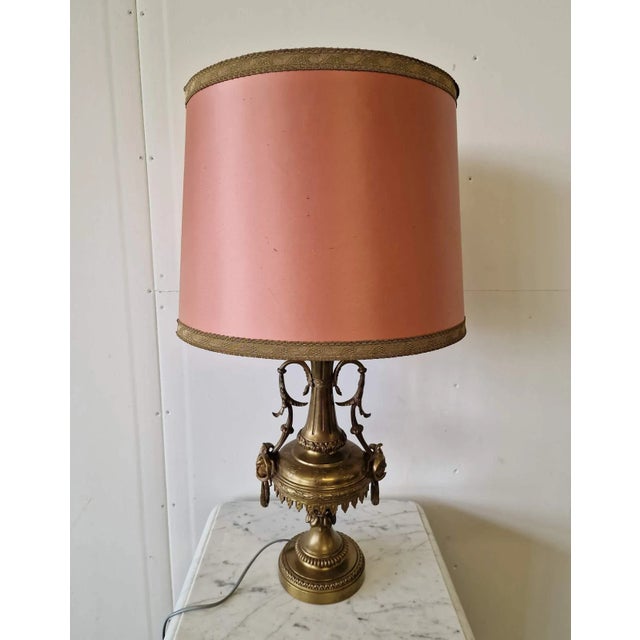 Beautiful table lamp.Bronze.1920s.France.Size: height 71cm; diameter 36cm Up to 250V (Europe/UK Standard).The wiring of...