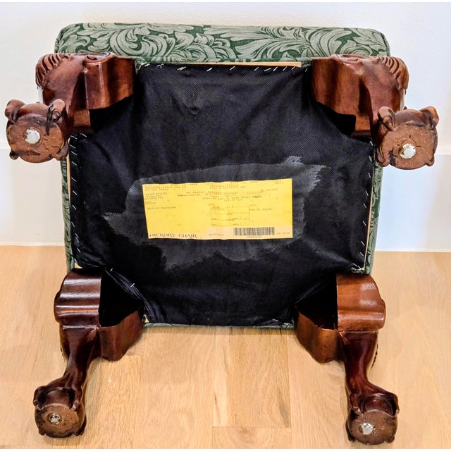 Green Vintage Hickory Chair Chippendale Ball & Claw Mahogany Footstool - Marshall Field & Co. For Sale - Image 8 of 9