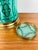 Metal Vintage Aldo Tura Style Hollywood Regency Malachite & Brass Ice Bucket & Bottle Coaster Set / Barware For Sale - Image 7 of 8
