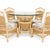 Vintage Rattan Wicker Dining Set Oval Beveled Glass Table 6 Chairs Coastal Boho For Sale - Image 9 of 9