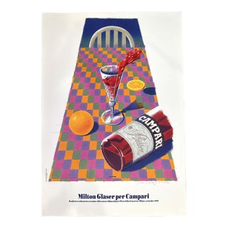 Campari by Milton Glaser 1992 on Arches Paper Hand Signed For Sale